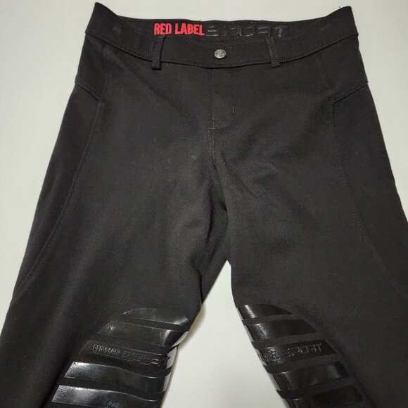 Elation Black Ponte Knit Mid Rise Breeches w/ Silicone Knee Patches - Picture 3 of 5